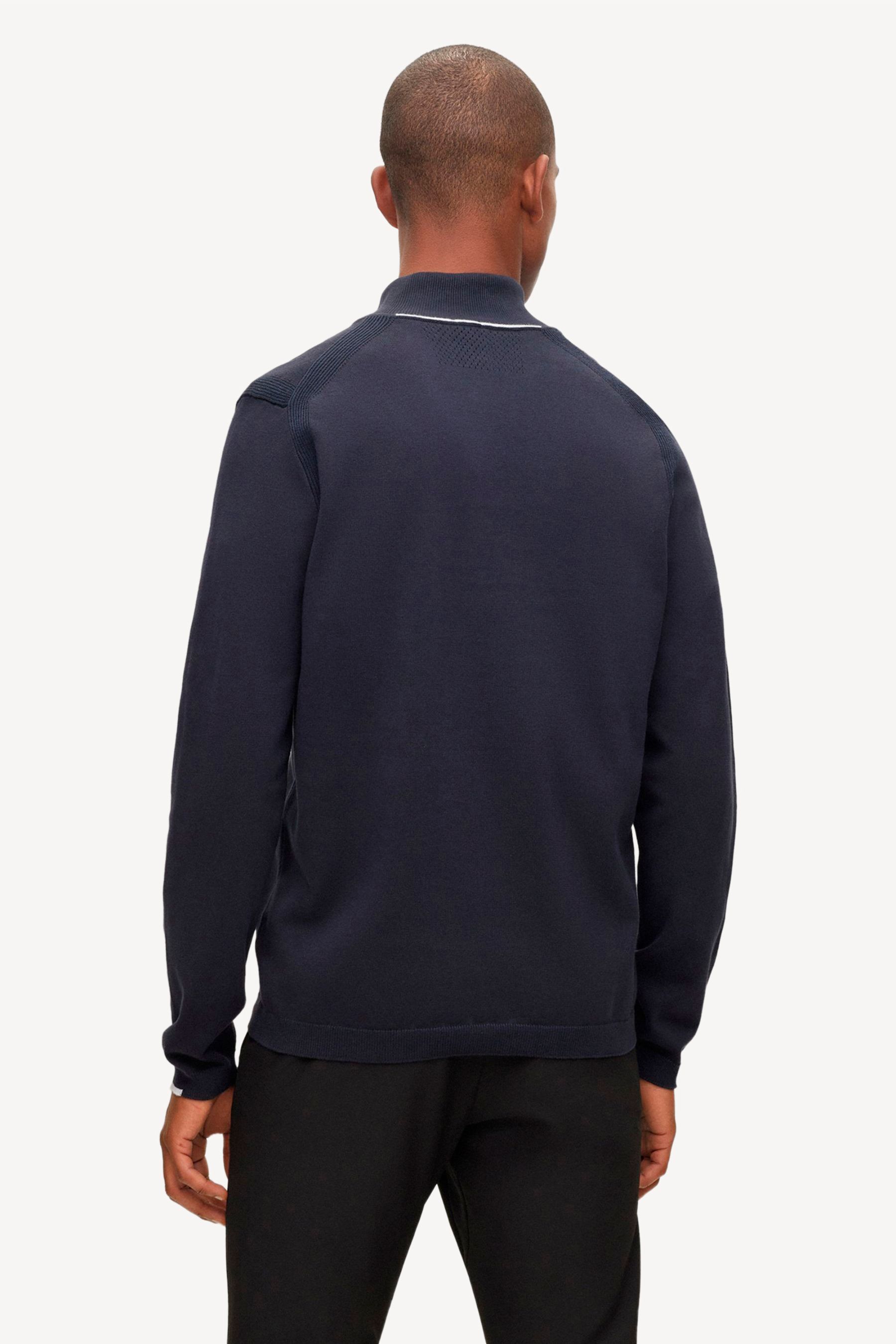 Buy BOSS Blue Logo Quarter Zip Knitted Jumper from the Next UK online shop