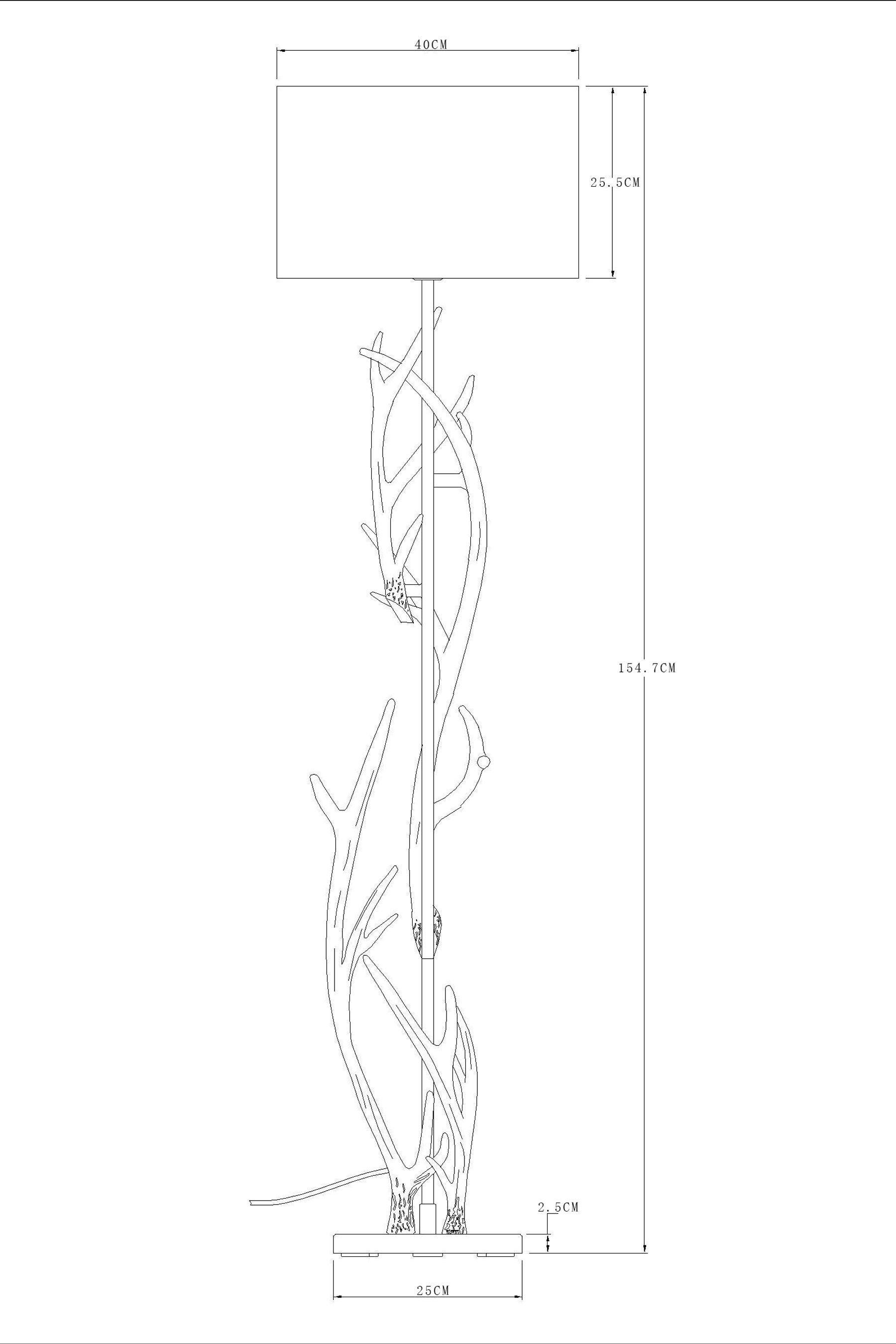 Stag antler top floor lamp