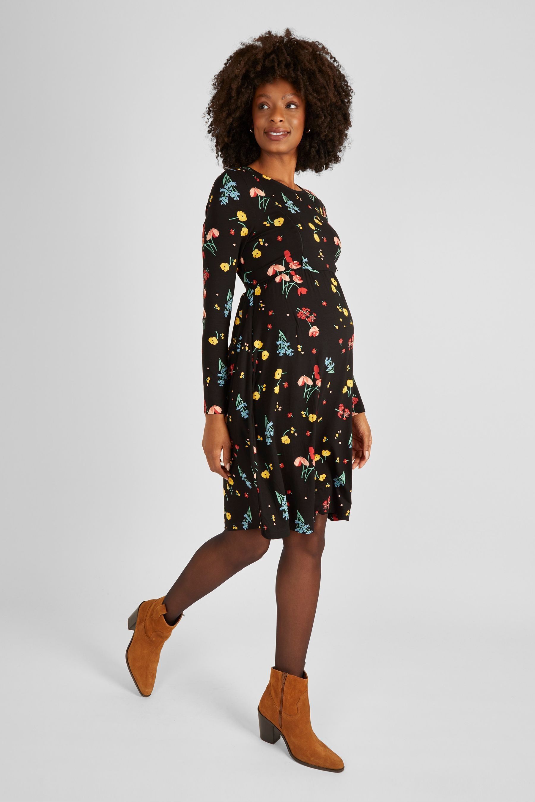 Buy JoJo Maman B b Black Floral Maternity Nursing Dress from