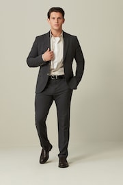 Charcoal Grey Slim Fit Motionflex Stretch Suit: Jacket - Image 2 of 11