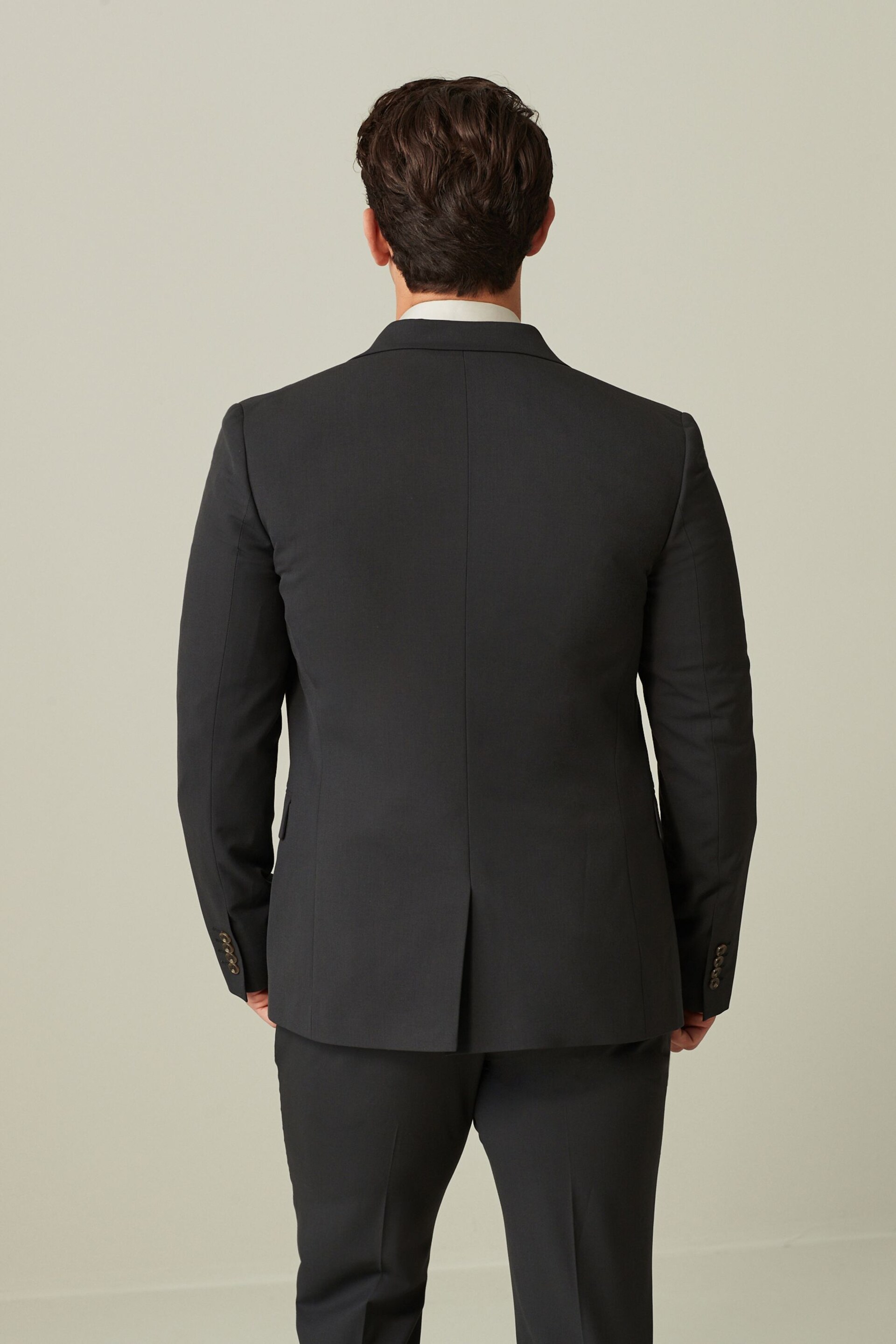 Charcoal Grey Slim Fit Motionflex Stretch Suit: Jacket - Image 3 of 11