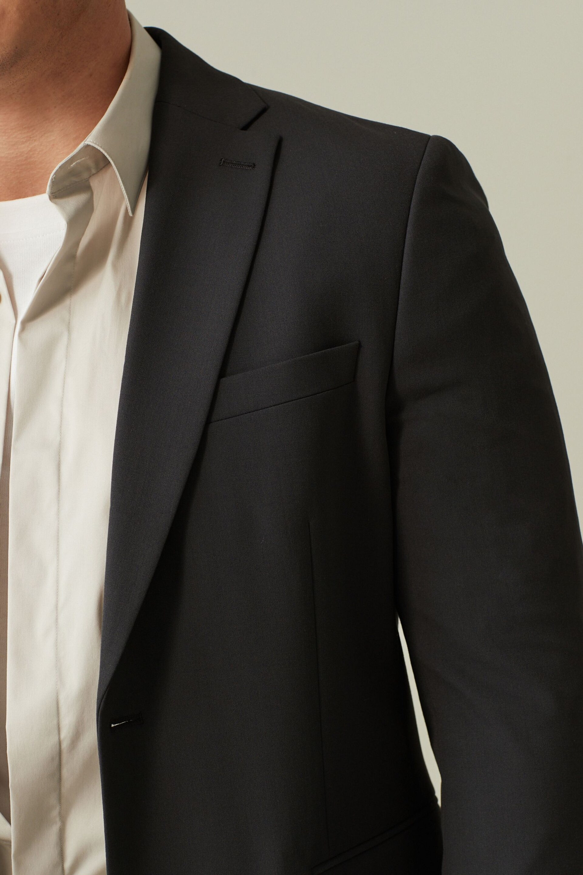 Charcoal Grey Slim Fit Motionflex Stretch Suit: Jacket - Image 6 of 11