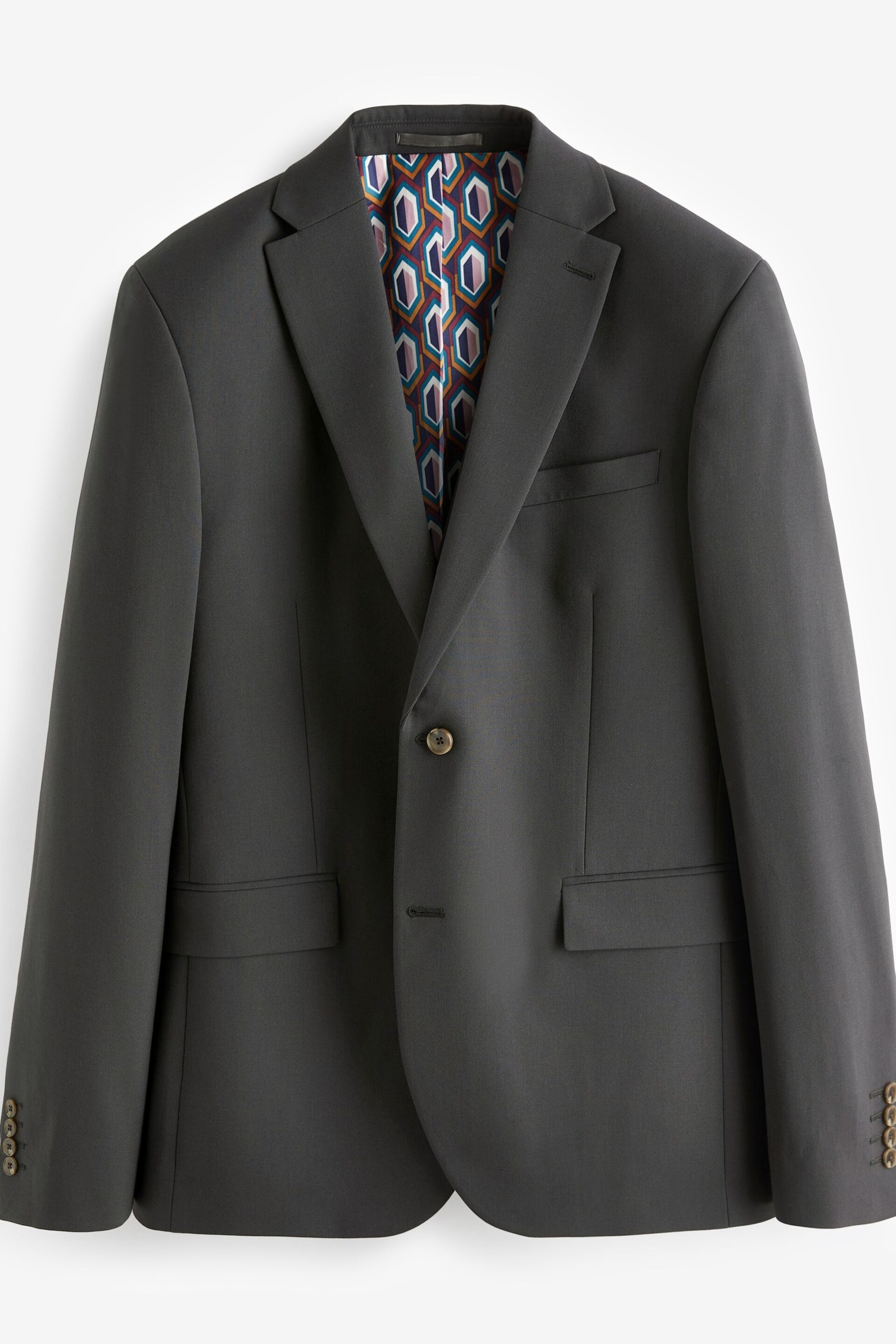 Charcoal Grey Slim Fit Motionflex Stretch Suit: Jacket - Image 7 of 11