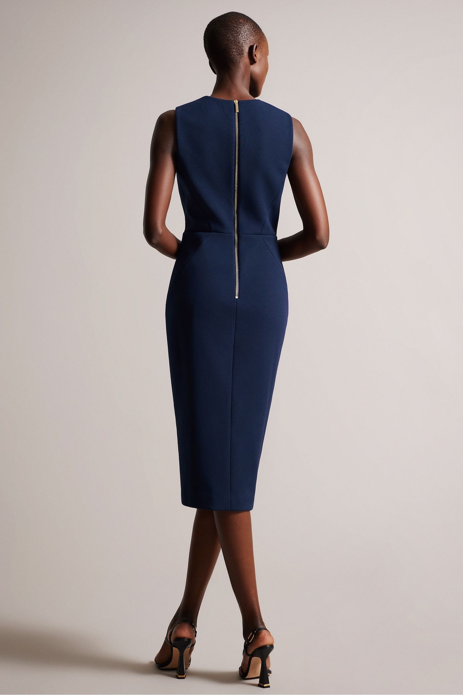 Buy Ted Baker Navy Blue Tilolah Seam Detail Bodycon Dress from Next Luxembourg