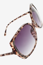 Tortoiseshell Brown Large Frame Sparkle Sunglasses - Image 5 of 6