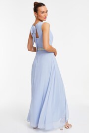 Quiz Light Blue Chiffon Maxi Bridesmaid Dress with Sequin Belt - Image 5 of 8