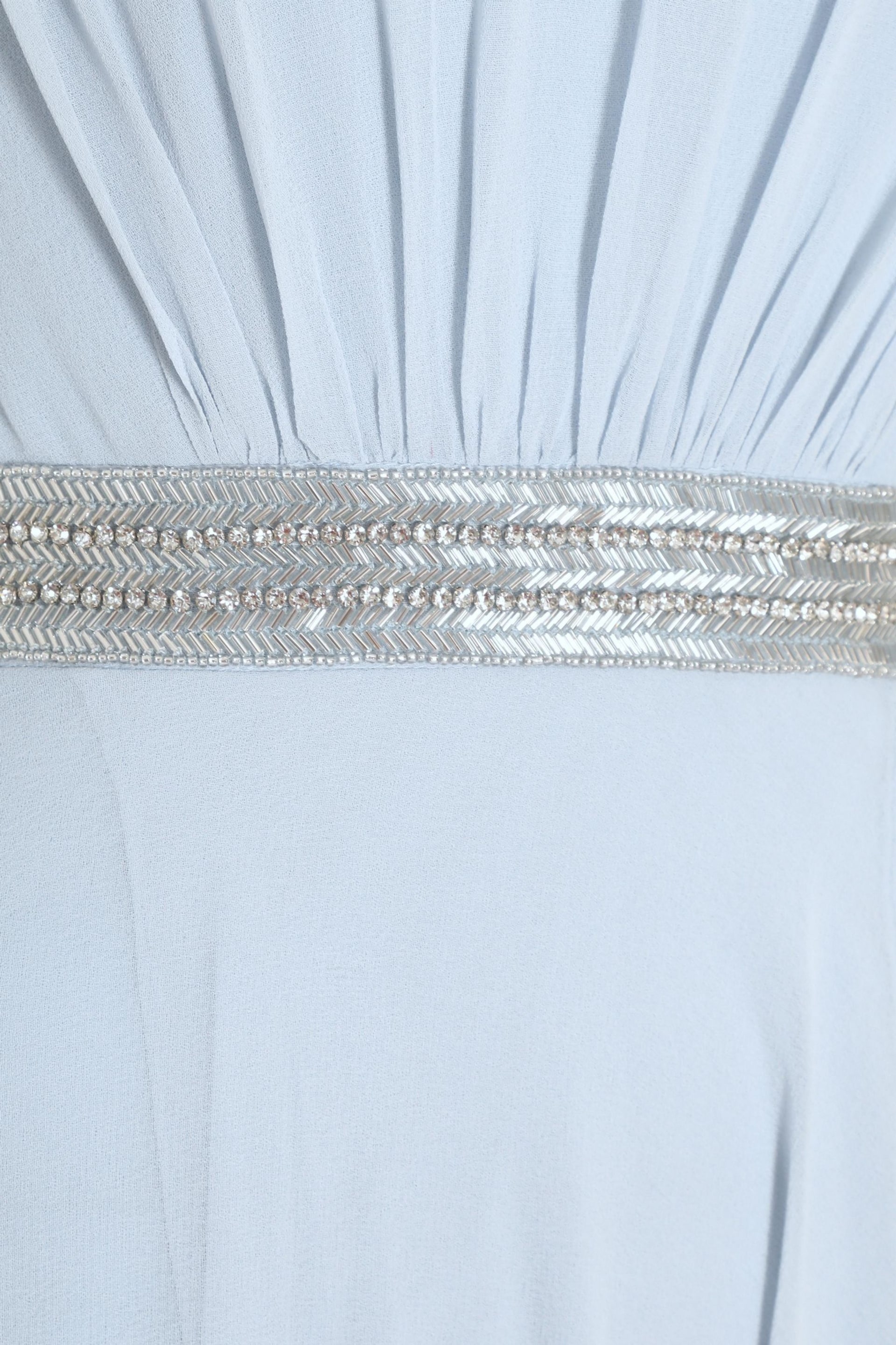 Quiz Light Blue Chiffon Maxi Bridesmaid Dress with Sequin Belt - Image 8 of 8
