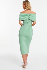 Quiz Green Scuba Bardot Midi Dress - Image 4 of 6