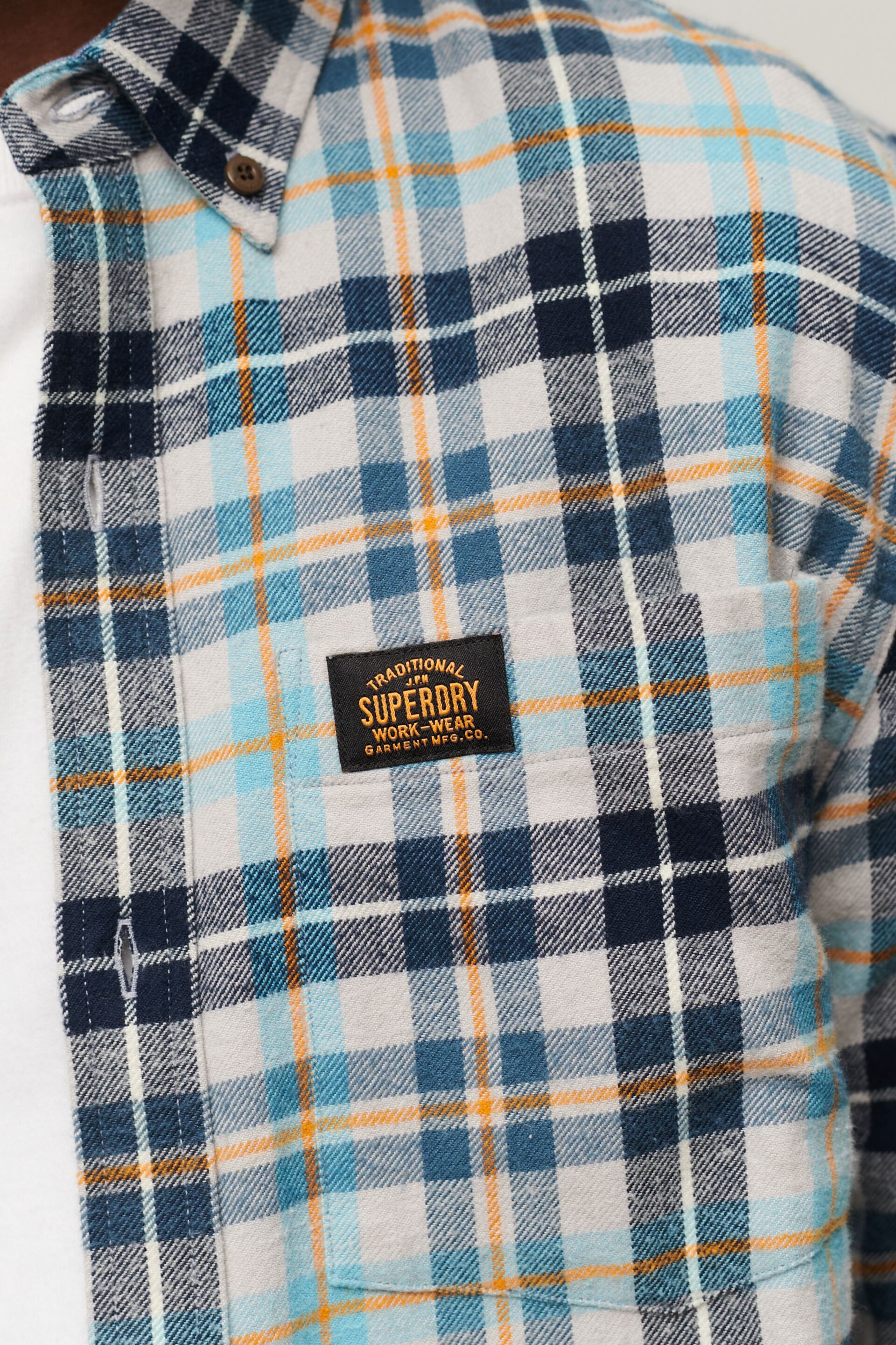 Superdry Grey Long Sleeve Cotton Lumberjack Shirt - Image 8 of 8
