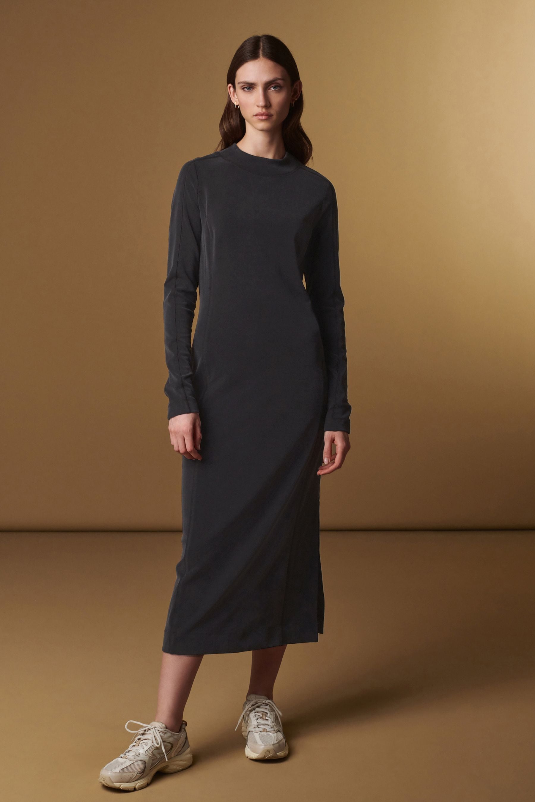 Charcoal long sleeve dress outlet