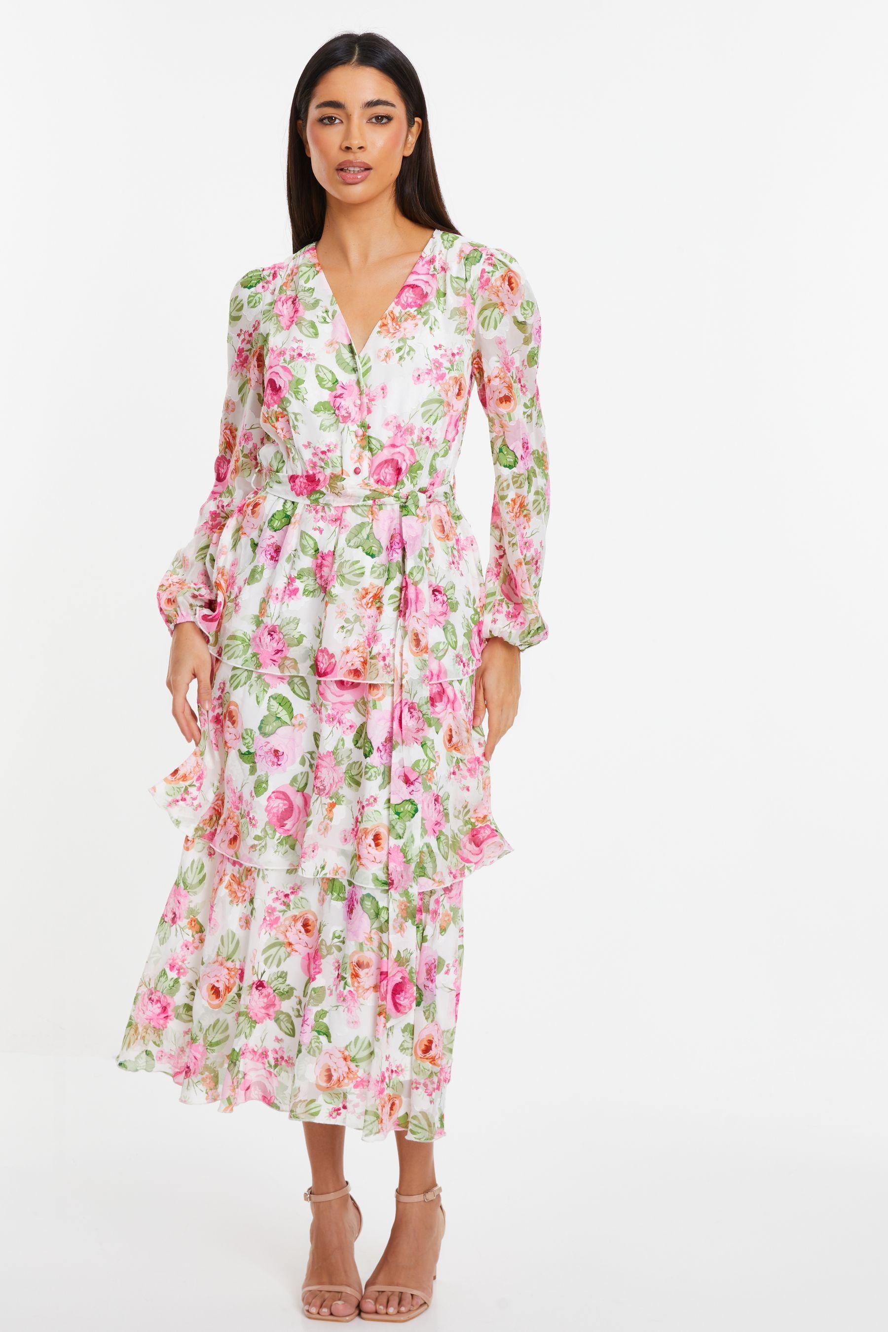Quiz tie belt midi dress on sale