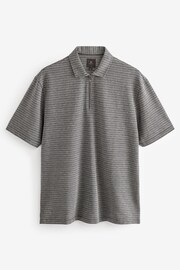 Grey/Black Zip Neck Smart Polo Shirt - Image 5 of 7