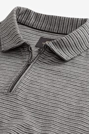 Grey/Black Zip Neck Smart Polo Shirt - Image 6 of 7