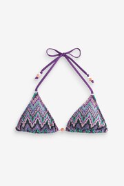 Purple/Green Crochet Triangle Bikini Top - Image 5 of 6