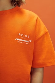 Reiss x McLaren F1 Team Papaya Teen McLaren F1 Oversized Cotton Crew Neck T-Shirt - Image 5 of 10