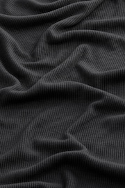 Black Ribbed Button Through Pyjamas - Image 9 of 9