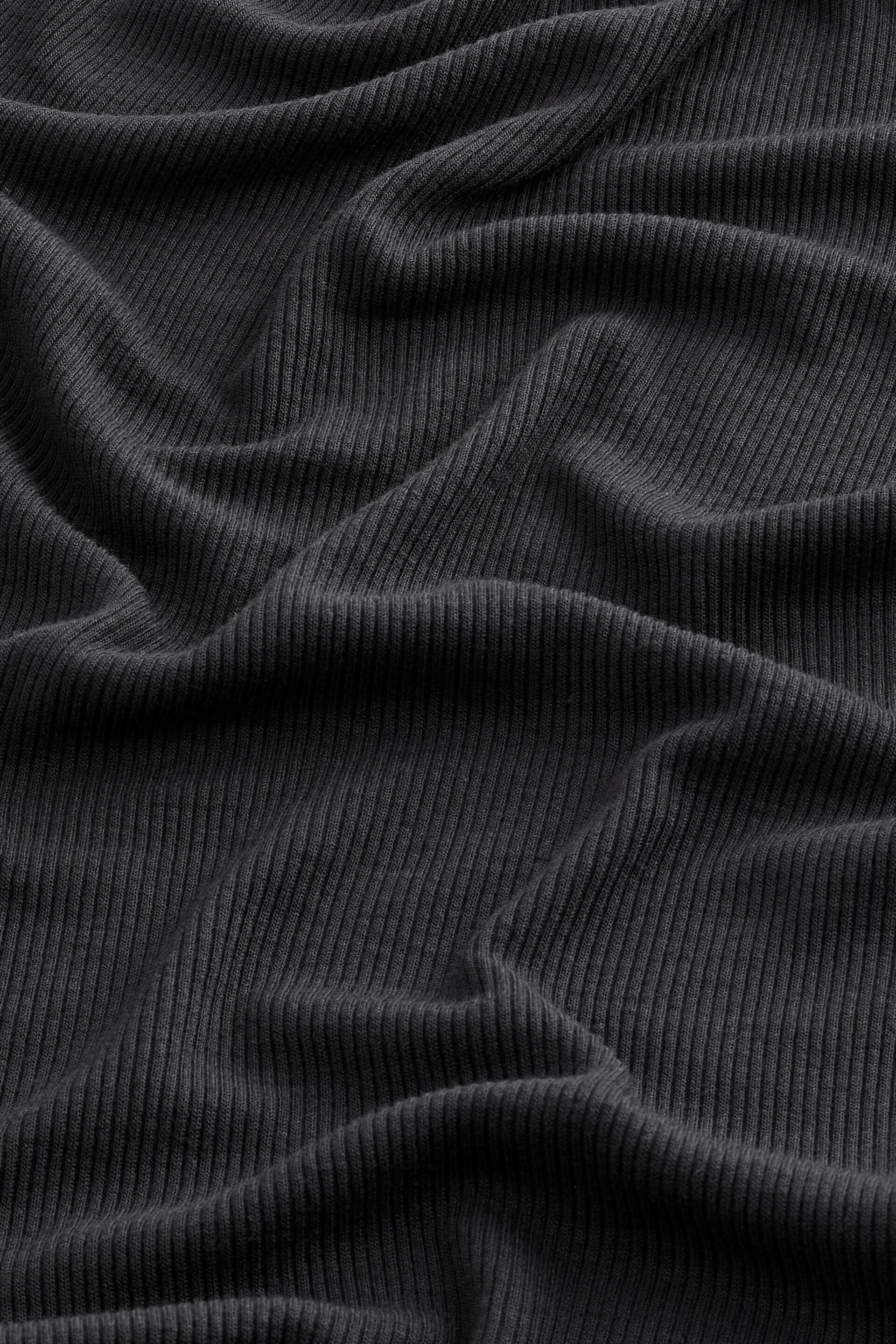 Black Ribbed Button Through Pyjamas - Image 9 of 9