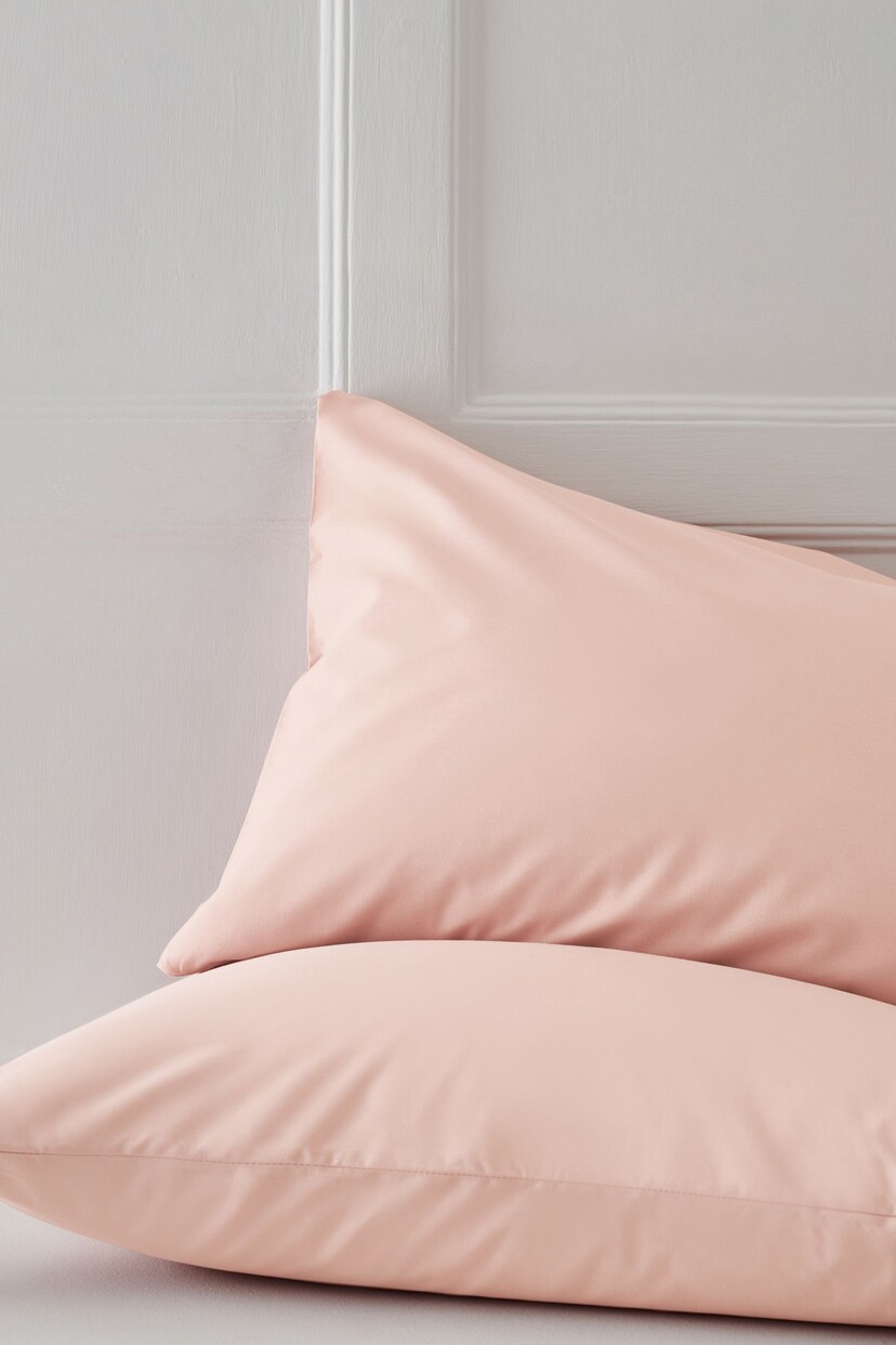 Set of 2 Pink Blush Cotton Rich Pillowcases - Image 1 of 2