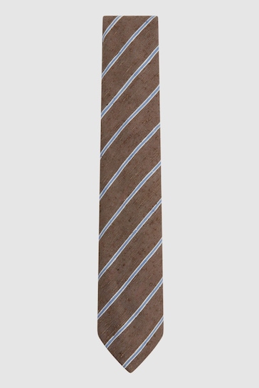 Reiss Chocolate Melange Ravenna Silk Blend Textured Tie