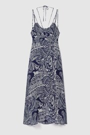 Reiss Navy Quinn Printed Strappy Resort Midi Dress - Image 2 of 6