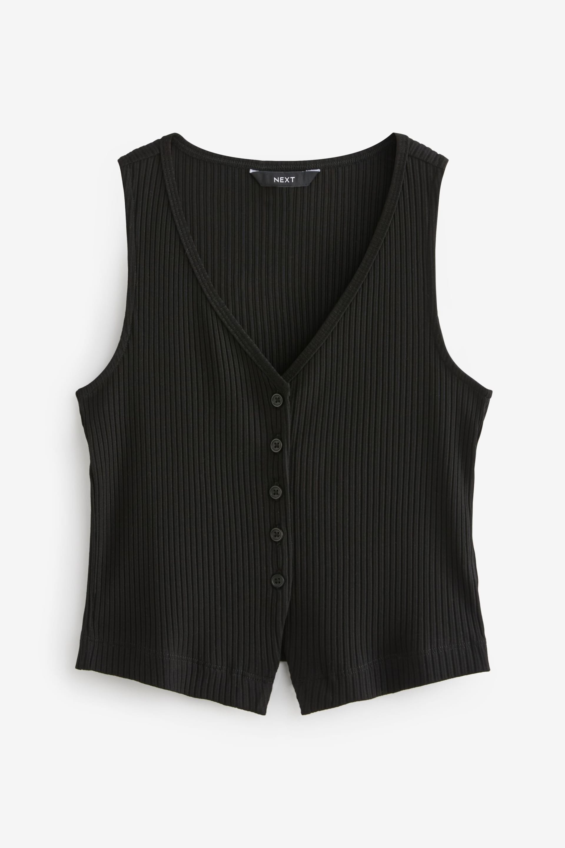 Black Ribbed Waistcoat - Image 6 of 7