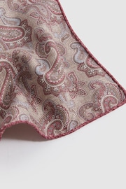 Reiss Oatmeal/Rose Tindari Silk Reversible Pocket Square - Image 4 of 5