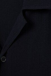 Reiss Navy Hunt Textured Cuban Collar Shirt - Image 6 of 6