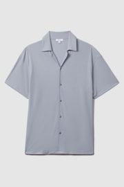 Reiss Porcelain Blue Hunt Textured Cuban Collar Shirt - Image 2 of 6