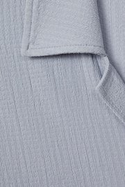 Reiss Porcelain Blue Hunt Textured Cuban Collar Shirt - Image 6 of 6