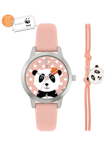 Peers Hardy Pink Tikkers x WWF - Panda Dial Watch & Panda Charm Bracelet