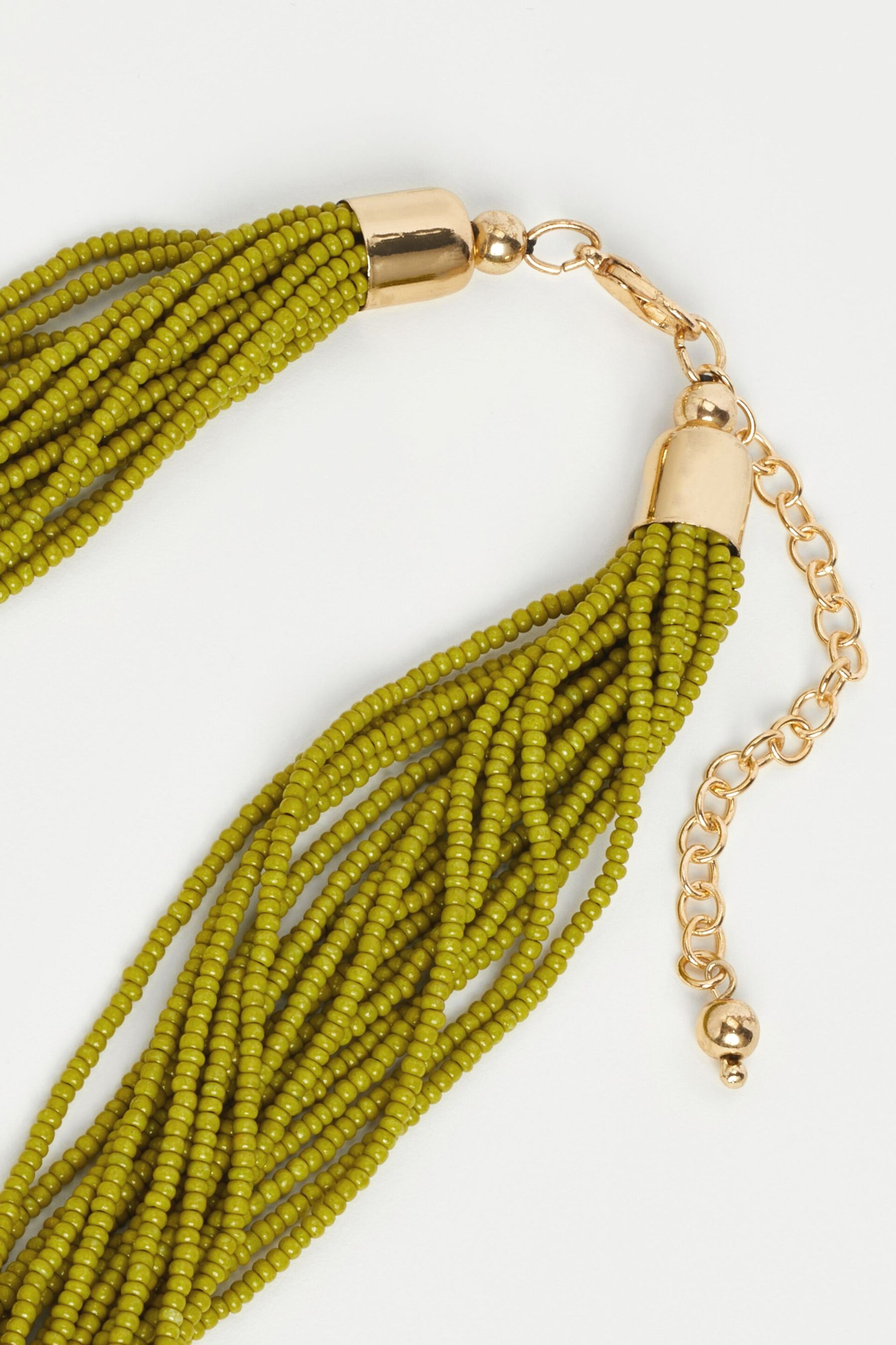 Lime Green Multi Layer Beaded Necklace - Image 6 of 6
