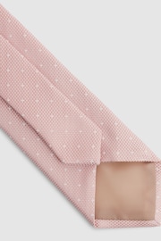 Reiss Soft Pink Liam Silk Polka Dot Tie - Image 4 of 5