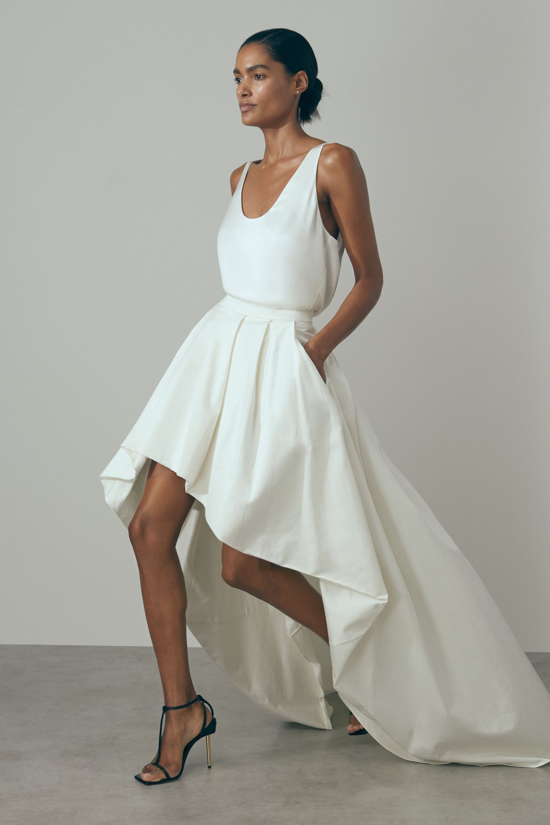 Reiss Ivory Eden High-Low Bridal Skirt - Image 1 of 6