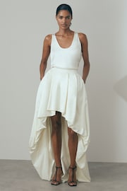 Reiss Ivory Eden High-Low Bridal Skirt - Image 5 of 6