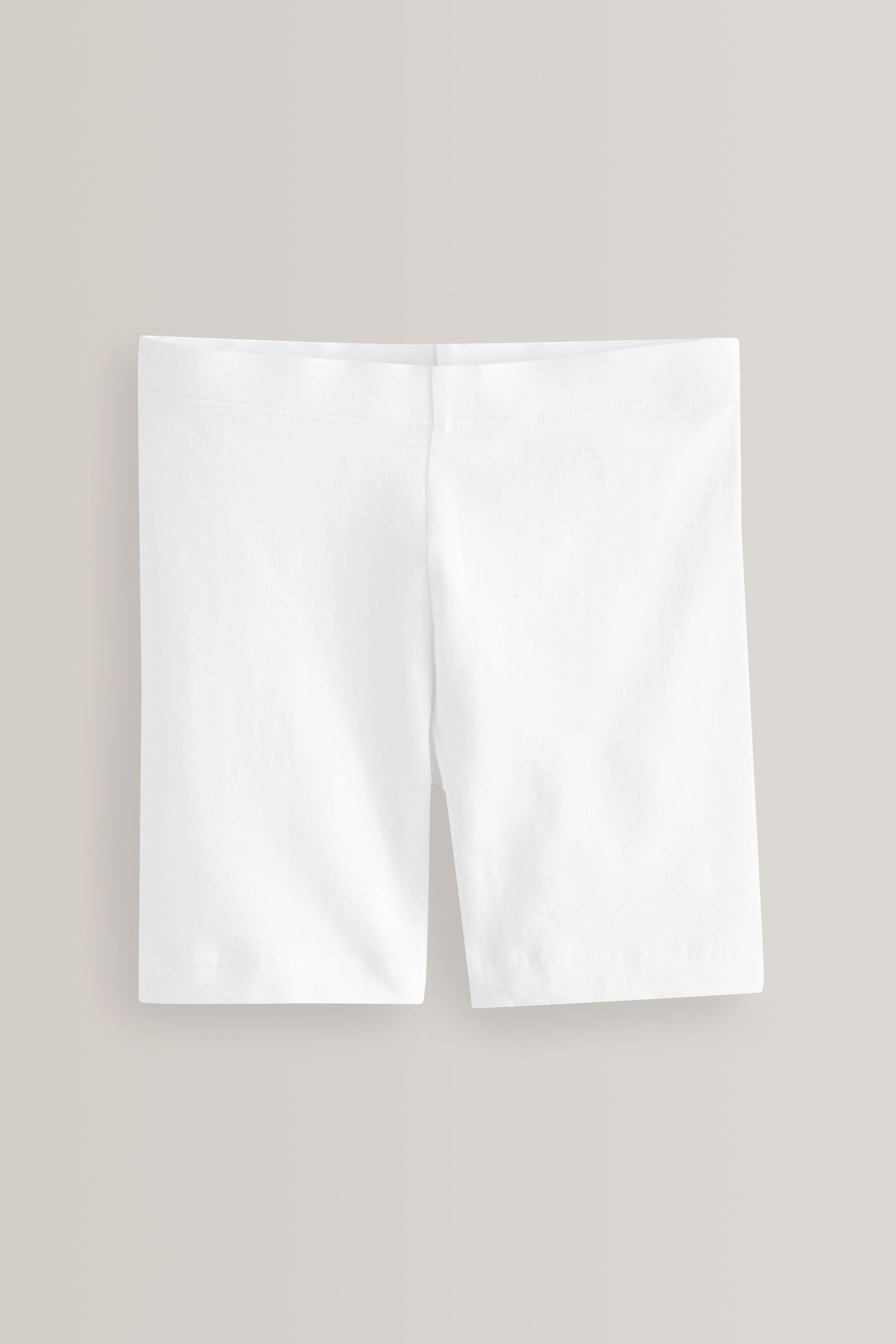 Buy White Regular Length 2 Pack Cotton Rich Stretch Cycle Shorts 3