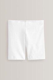 White Regular Length 2 Pack Cotton Rich Stretch Cycle Shorts (3-16yrs) - Image 3 of 5