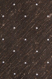 Reiss Chocolate Melange Lorenzo Silk Blend Textured Polka Dot Tie - Image 5 of 5