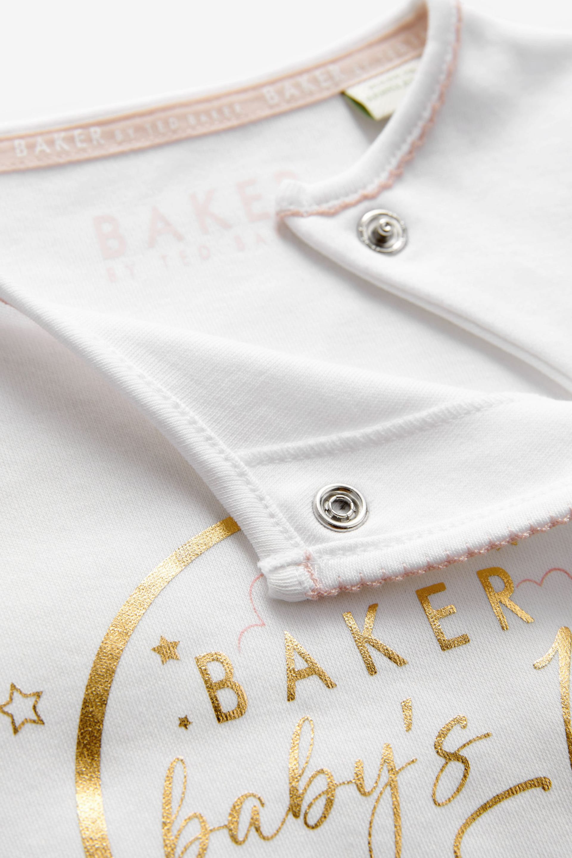 Baker by Ted Baker Babys First Eid Cotton White Sleepsuit - Image 4 of 7