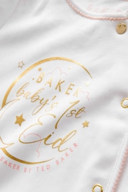 Baker by Ted Baker Babys First Eid Cotton White Sleepsuit - Image 5 of 7
