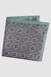 Reiss Sage Rocco Silk Medallion Print Pocket Square - Image 3 of 4