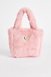 Bright Pink Faux Fur Bucket Bag - Image 1 of 4