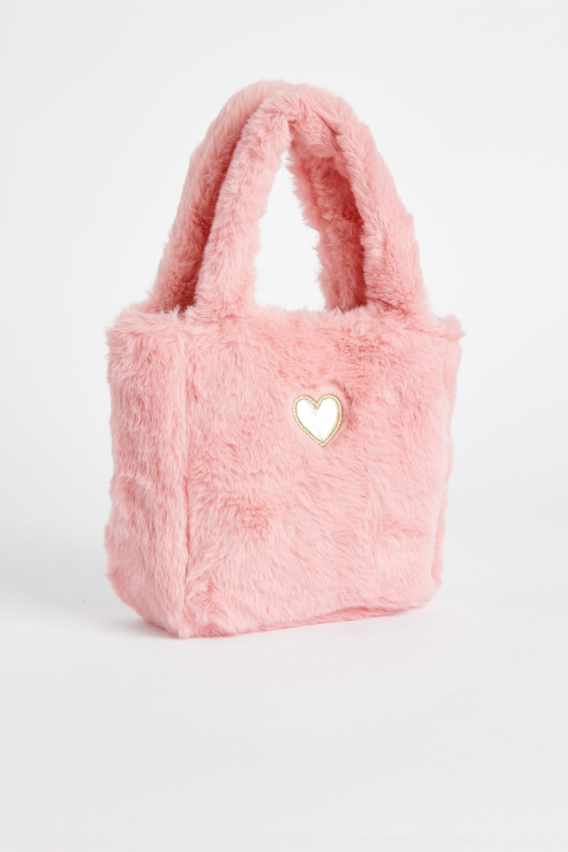 Bright Pink Faux Fur Bucket Bag - Image 3 of 4