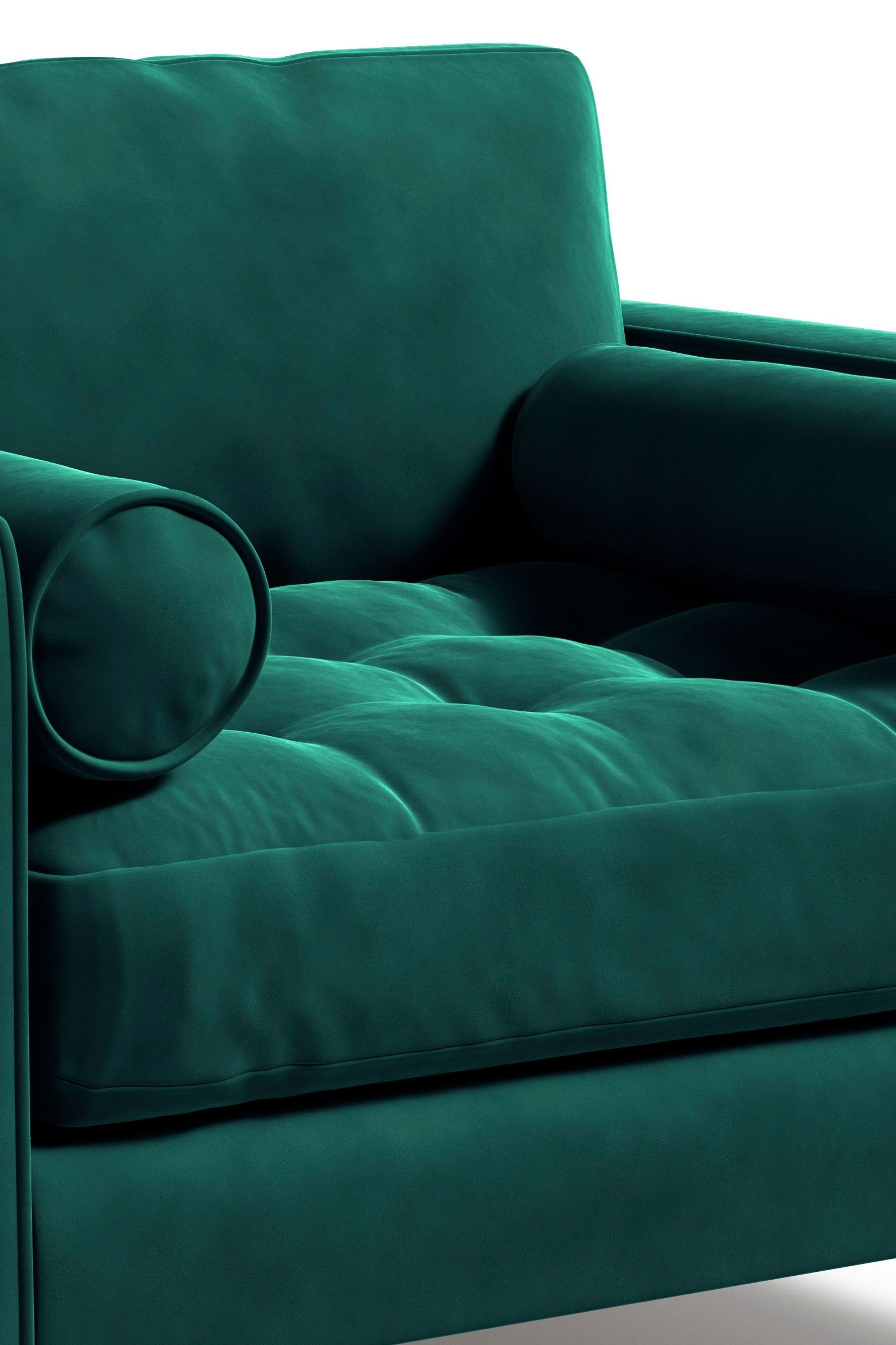 Velvet top teal loveseat