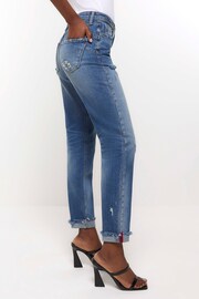 River Island Blue High Rise Bum Sculpt Mom Jeans - Image 3 of 5