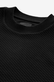 Black Premium Texture Crew Sweatshirt - Image 7 of 8