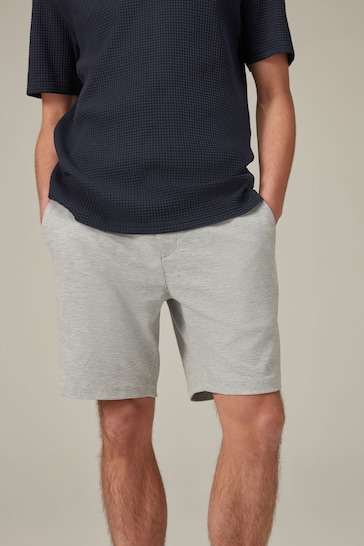 Grey Smart Jersey Chino Shorts