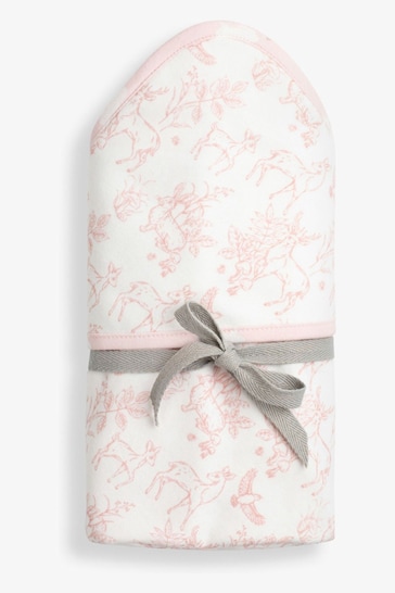 The Little Tailor Pink Baby Soft Jersey Easter Bunny Print Blanket