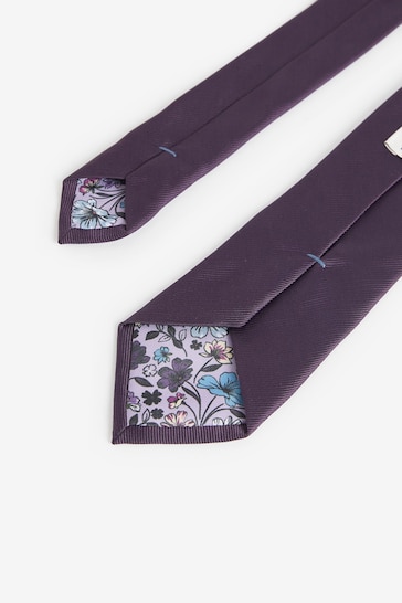 Purple Slim Twill Tie