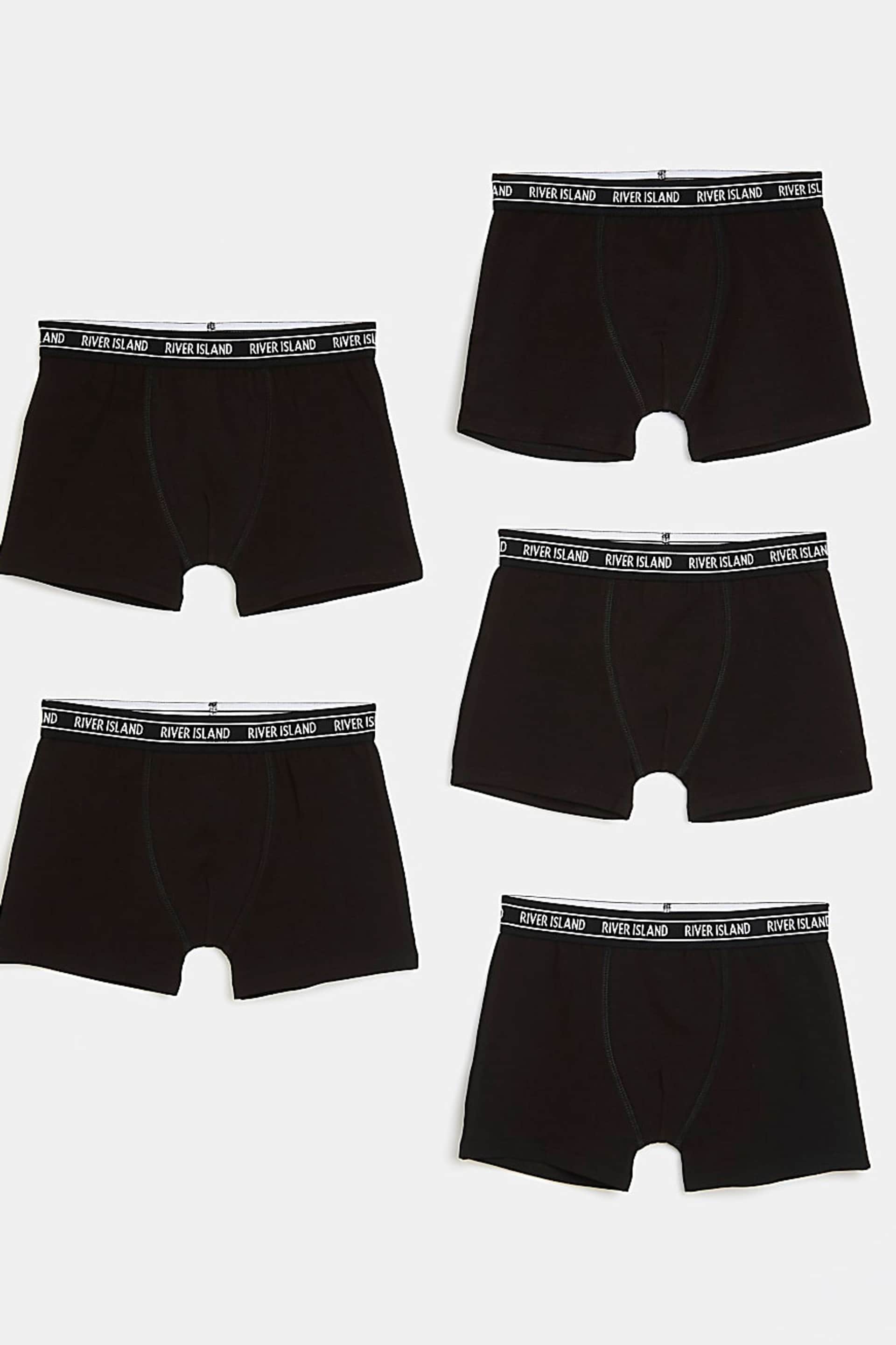 River Island Black Boys Boxers 5 Pack - Image 1 of 3