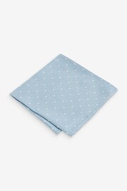 Light Blue Polka Dot Silk Tie And Pocket Square Set - Image 6 of 7